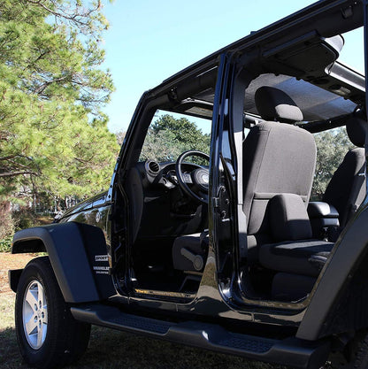 for Jeep Sunshade for Jeep Wrangler Top Mesh. Keeps You Cool. Reduces UV + Wind & Noise. Easy No Tool Install Sun Shade Top for Jeep Lover Gifts Accessories (2007-2018 JK & JKU (Front))